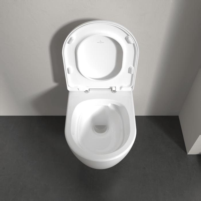 Villeroy & Boch Wall Hung Toilet Villeroy & Boch Skyla Round Wall Hung Rimless Toilet with Twist Flush and Soft Close Seat