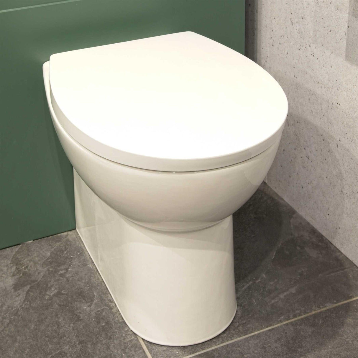 Aquarius Bathrooms Back To Wall Toilet Aquarius QualEco Back To Wall Rimless Toilet with Soft Close Seat