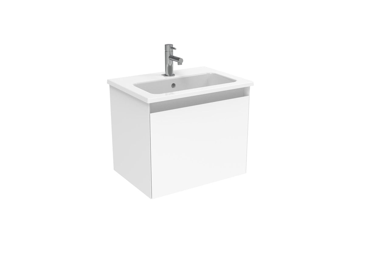 Saneux Wall Mounted Vanity Unit Matte White / 3 Hole Saneux Uni Vanity Unit With Basin - 500 x 360mm - One Door - Wall Mounted