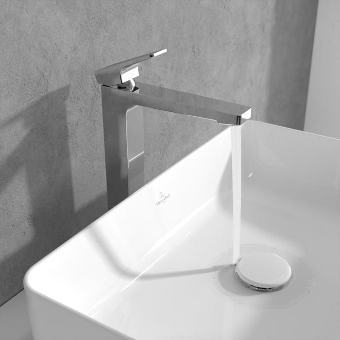 Villeroy & Boch Tall Basin Tap Villeroy & Boch Architectura Square Tall  Basin Mixer Tap with Pop-Up Waste