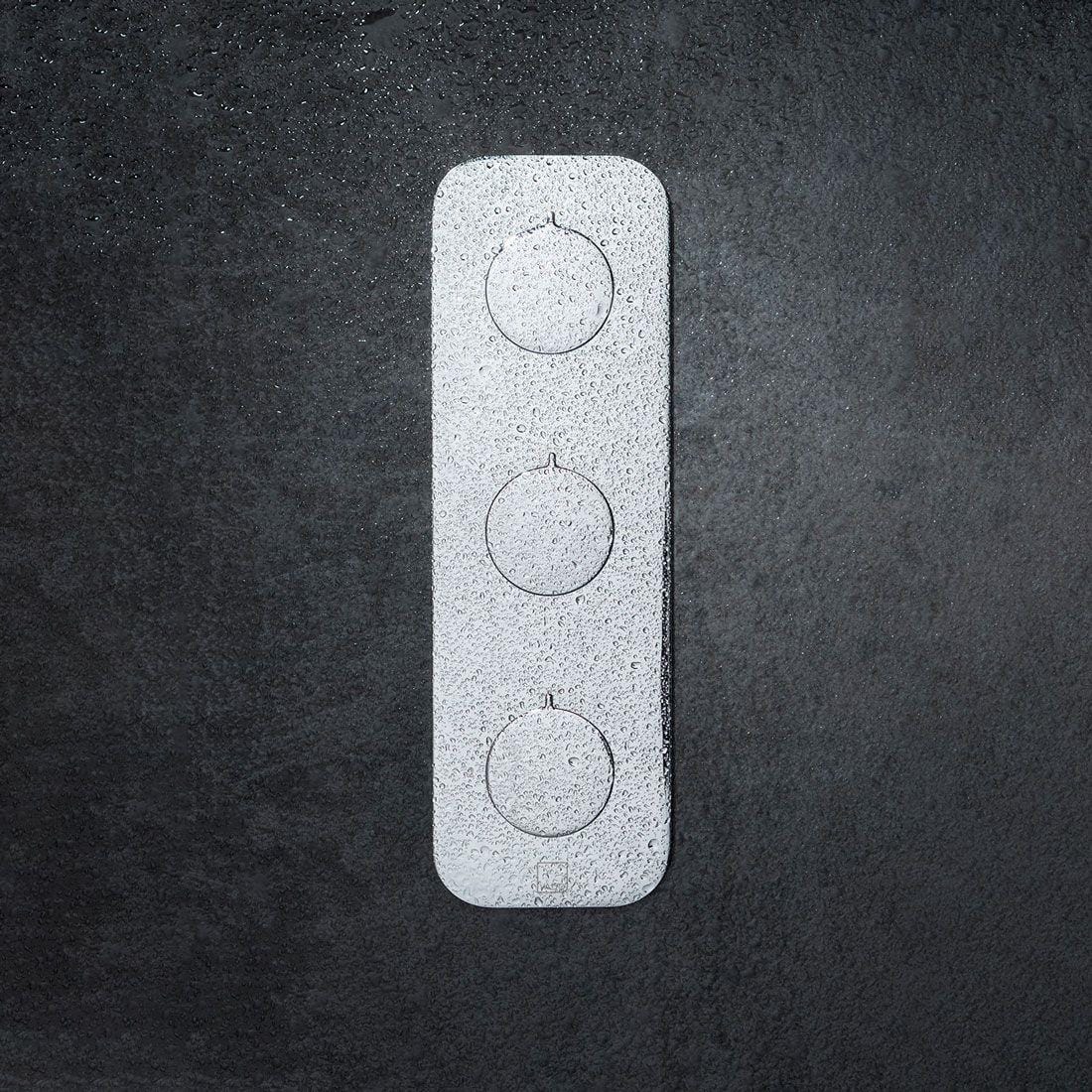 VADO Concealed Shower Valve Vado Altitude 3 Outlet 3 Handle Vertical Thermostatic Shower Valve With All Flow Function in High Shine Polished Chrome