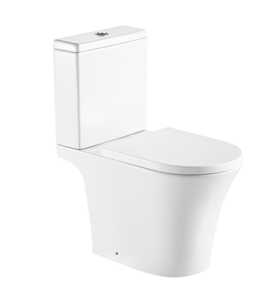 Aquarius Close Coupled Toilet Aquarius K-Series Rimless Open Back Close Coupled Toilet, Cistern and Soft Close Seat