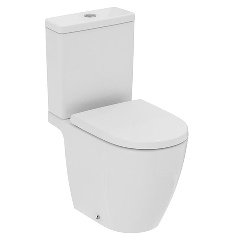 Ideal Standard Close Coupled Toilet Wrapover Ideal Standard i.life Close Coupled Open Back Rimless Toilet with HydroTwist Flush and Soft Close Seat