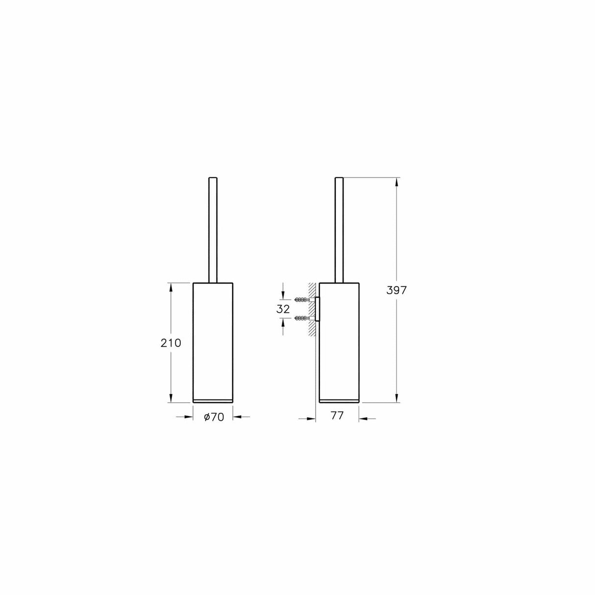 VitrA Toilet Roll Holder VitrA Origin Wall Mounted Toilet Brush and Holder