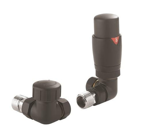 Crosswater Radiator Valve Matt Black Crosswater Corner Thermostatic Radiator Valve