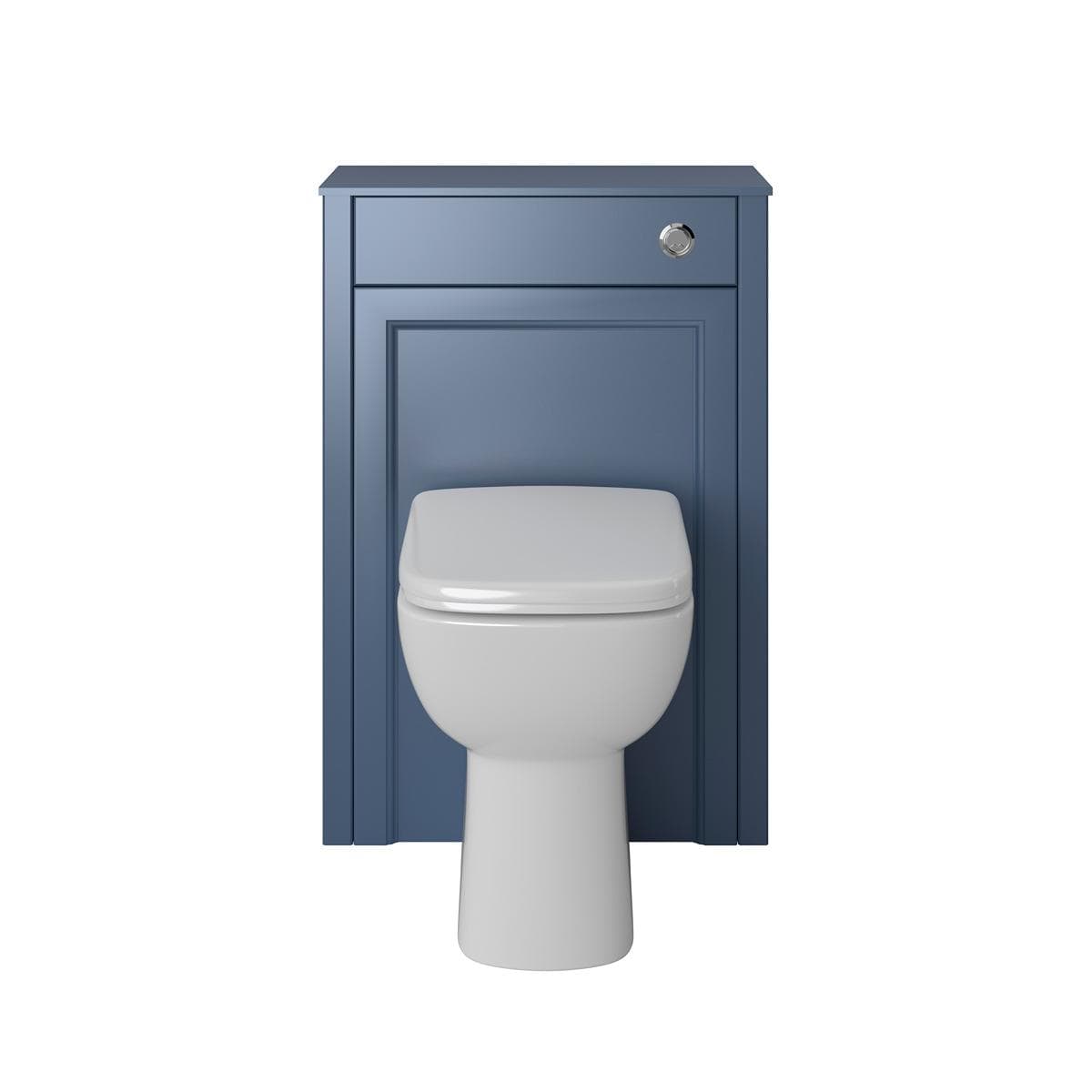 Heritage Back To Wall Toilet Maritime Blue Heritage Caversham 600mm WC Unit, Cistern, Clinton Back to Wall Toilet and Soft Close Seat Bundle