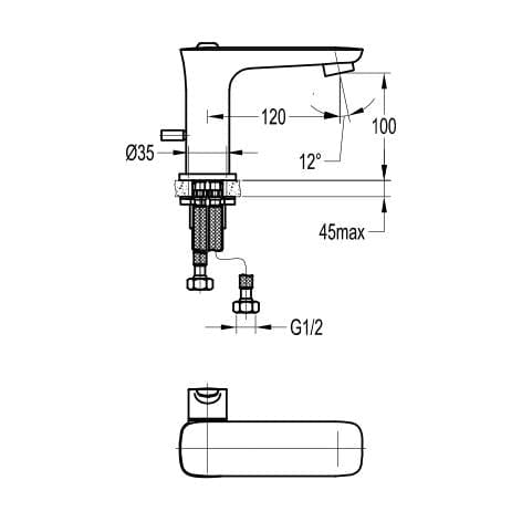 Flova Mono Basin Tap Flova Urban Basin Mixer Tap with Clicker Waste in Diamond Chrome