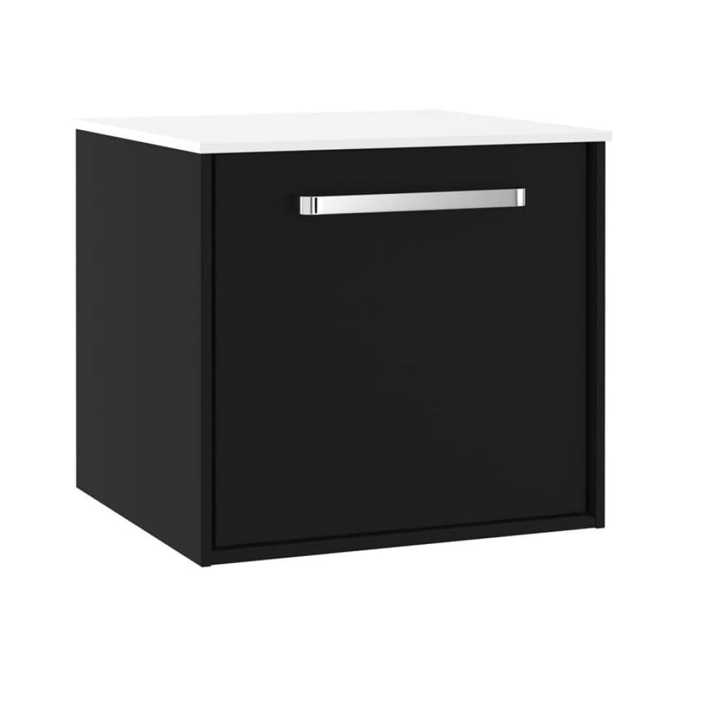 Crosswater Wall Mounted Vanity Unit Matt Black / 500mm / Polar White Crosswater Infinity Wall Mounted Vanity Unit with Worktop