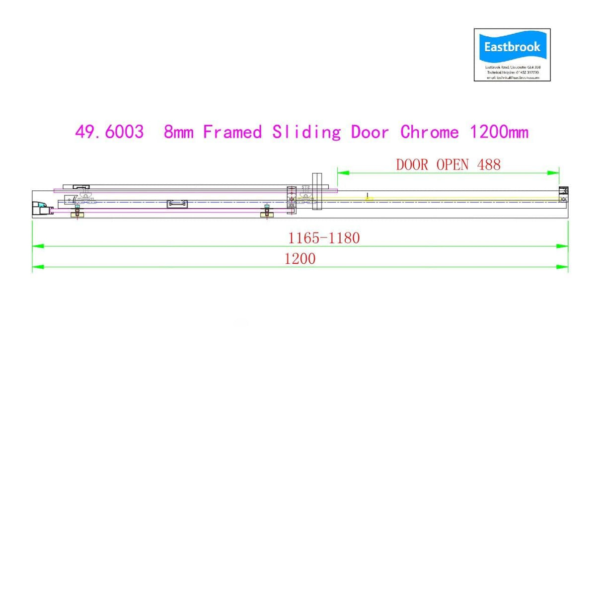 Eastbrook Sliding Shower Door Eastbrook Corniche 2000 8mm Sliding Shower Door