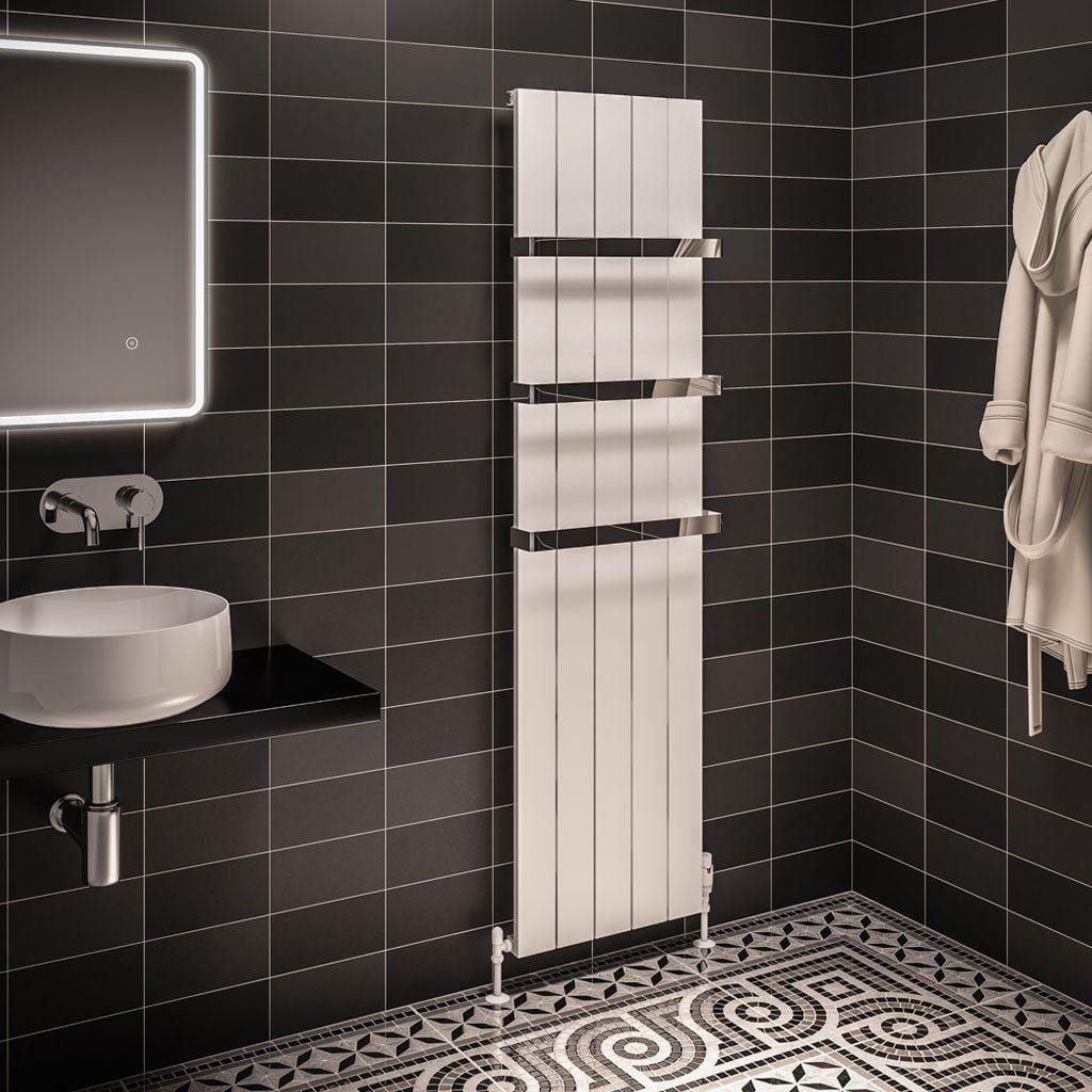 Eastbrook Rosano Straight Vertical Aluminium Radiator in Matt White