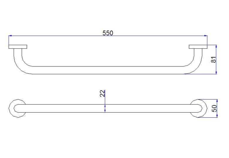 Crosswater Towel Rails and Rings Crosswater Central Towel Rail 550mm in Chrome