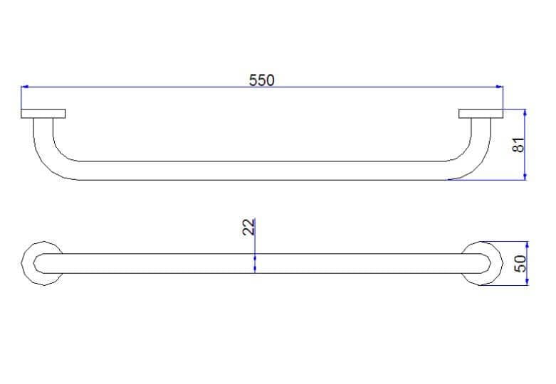 Crosswater Towel Rails and Rings Crosswater Central Towel Rail 550mm in Chrome