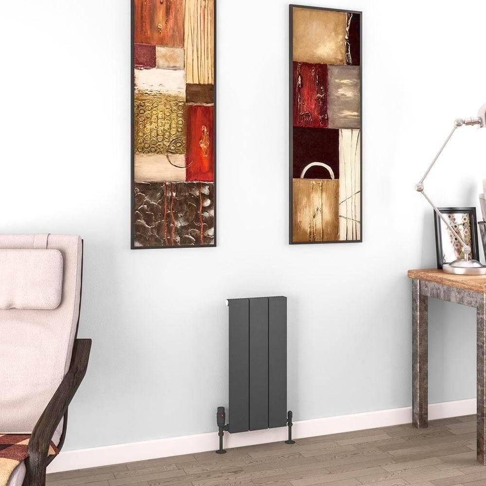 Eastbrook Panel Radiator 600 x 280 / Electric Only Eastbrook Charlton Vertical Aluminium Designer Radiator in Matt Anthracite