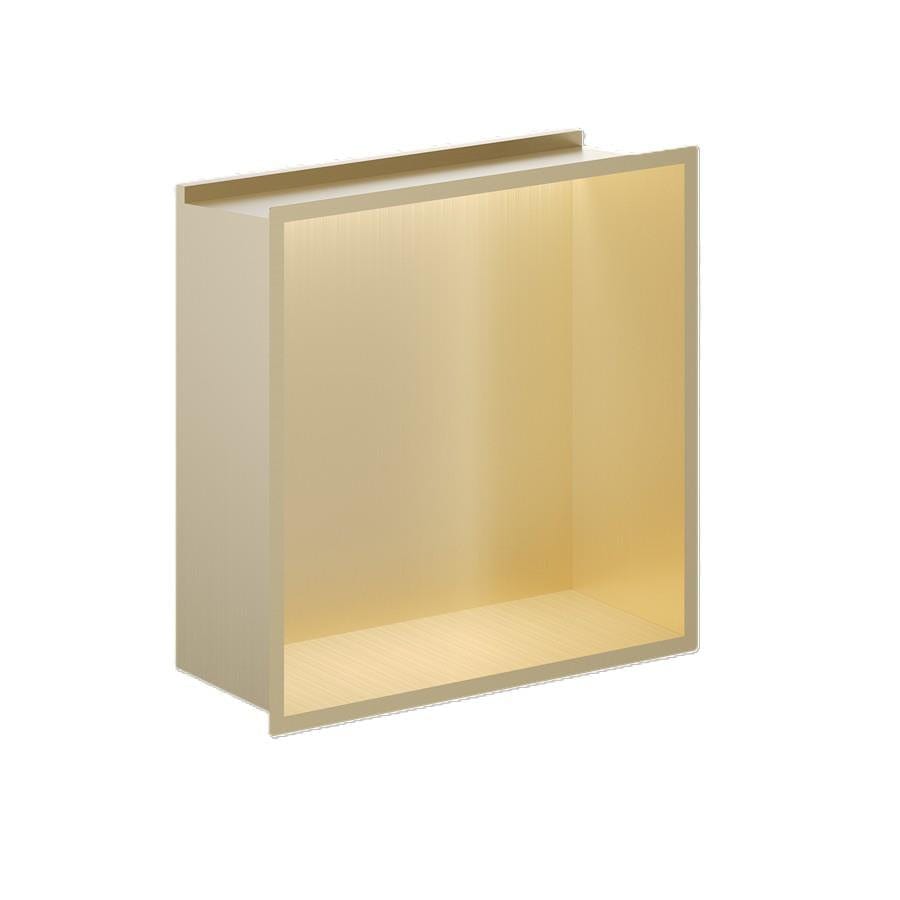 Crosswater Shelf Brushed Brass Crosswater Square Shower Niche - 305 x 305mm