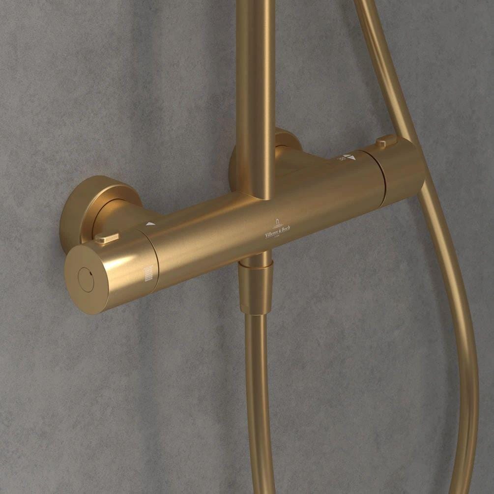 Villeroy & Boch Exposed Shower Set Villeroy & Boch Verve Exposed Shower Valve Set with Adjustable Riser, Fixed Head and Handset