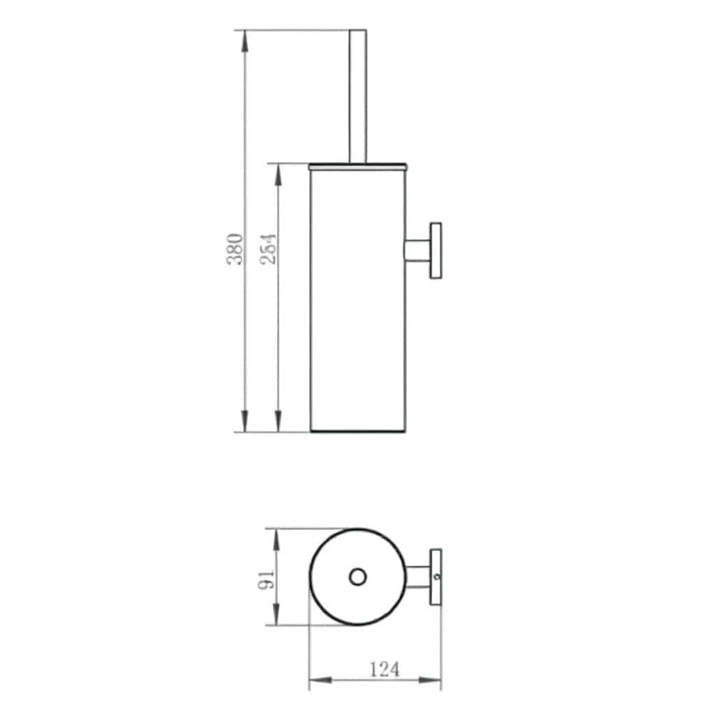 JTP Toilet Brush JTP VOS Wall Mounted Toilet Brush and Holder