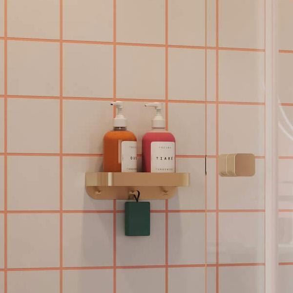 Crosswater Basket Brushed Brass with Black Insert Crosswater Wall Mounted Shower Basket