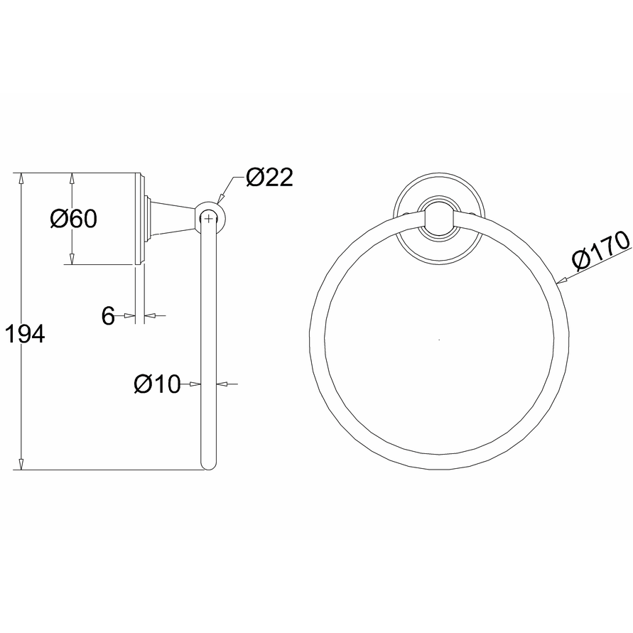 Burlington Traditional Towel Ring