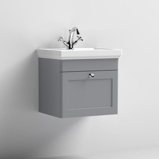 Aquarius Bathrooms Wall Mounted Vanity Unit Aquarius Leighton 500mm Wall Mounted One Drawer Vanity Unit with Basin