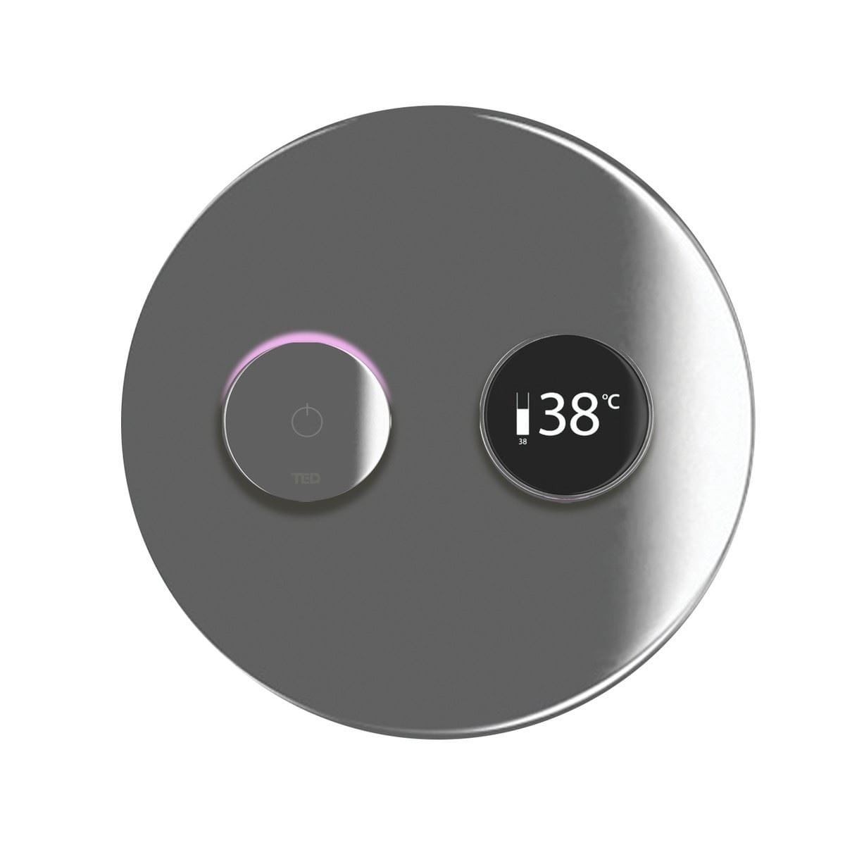 TED Concealed Shower Valve Chrome TED Togo 2/3 Outlet Digital Shower Valve with Large Round Plate