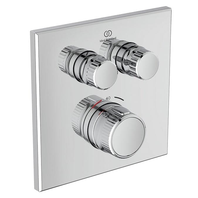 Ideal Standard Concealed Shower Set Ideal Standard Ceratherm Navigo Concealed Thermostatic Shower Valve Set with Square Showerhead and Pencil Handset in Chrome