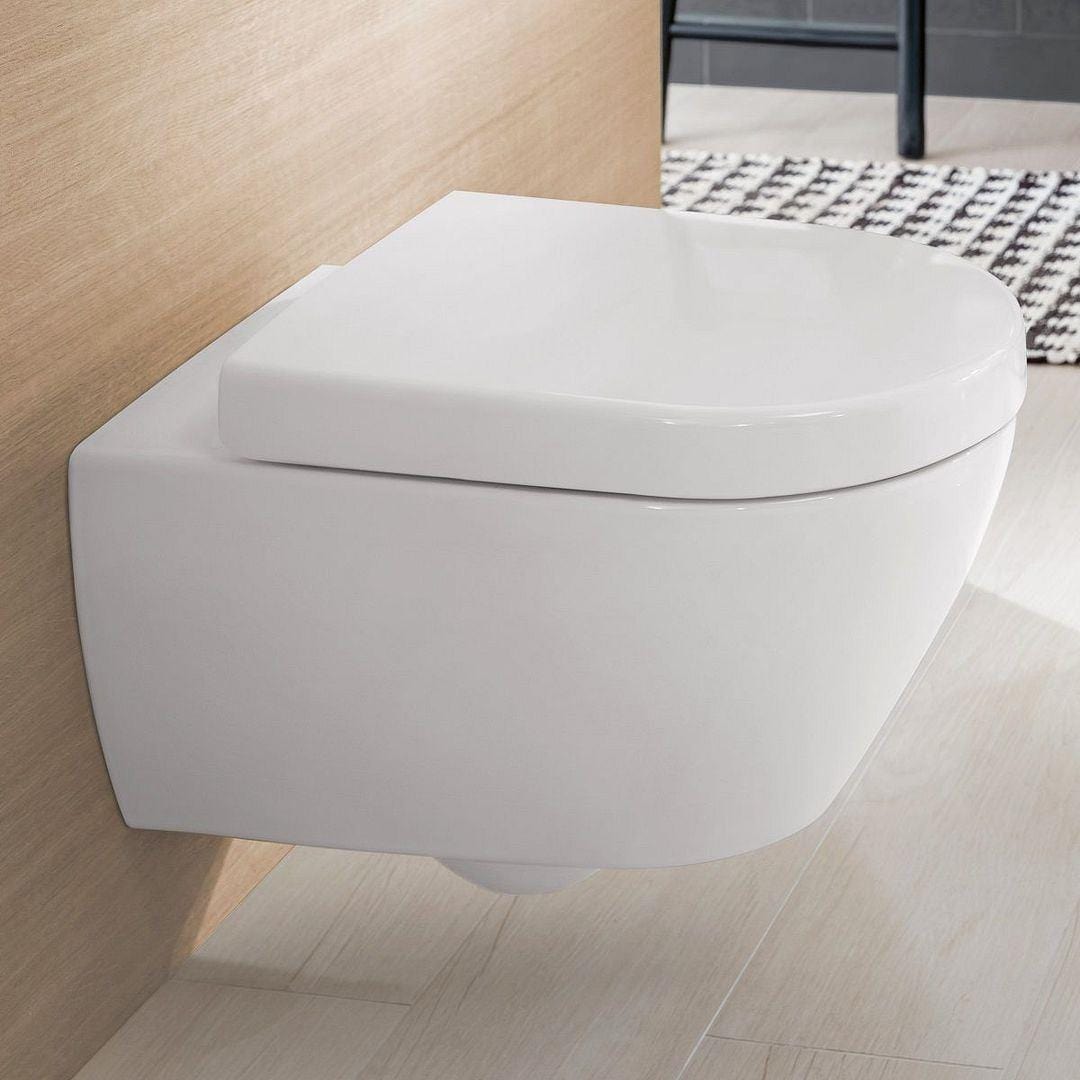 Villeroy and Boch Back To Wall Toilet Villeroy & Boch Subway 2.0 Back to Wall Toilet with Direct Flush and Soft Close Seat