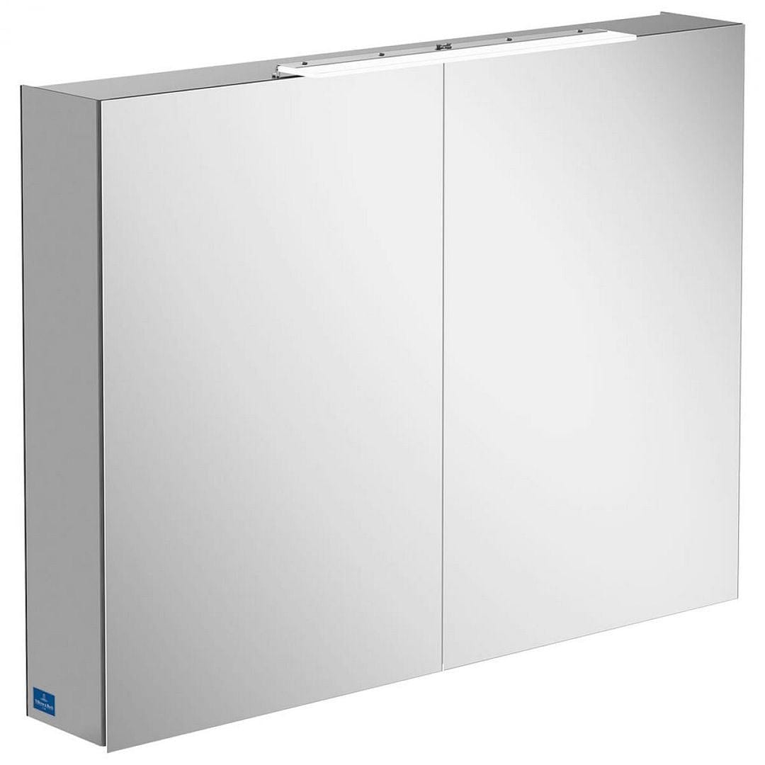 Villeroy & Boch Mirrored Cabinet 1000mm Villeroy & Boch My View One 2 Door LED Mirror Cabinet