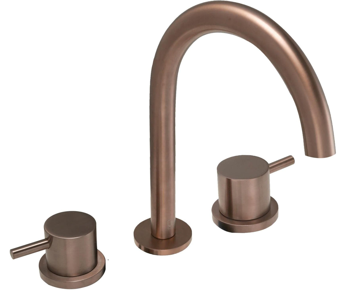 JTP 3 Tap Hole Basin Set Brushed Bronze JTP VOS 3 Hole Deck Mounted Basin Mixer Tap