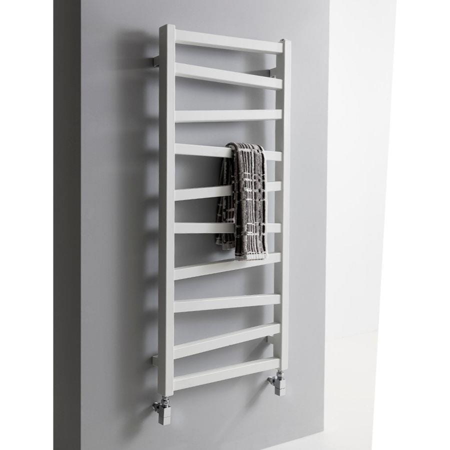 Crosswater Designer Towel Radiator Crosswater Wedge Heated Towel Rail - 500 x 1096mm - Soft White Matt