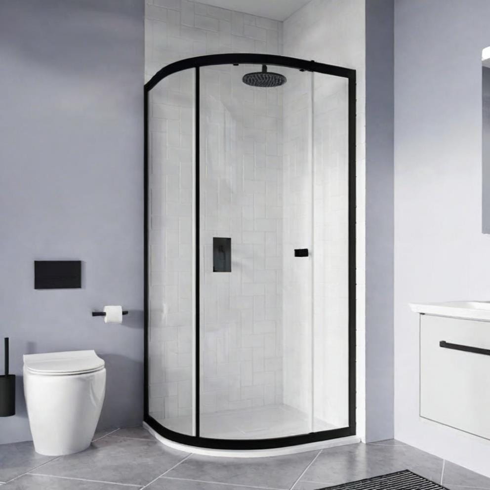 Crosswater Quadrant Shower Enclosure Matt Black / 1200 x 900mm Crosswater Clear 6 Quadrant Shower Enclosure