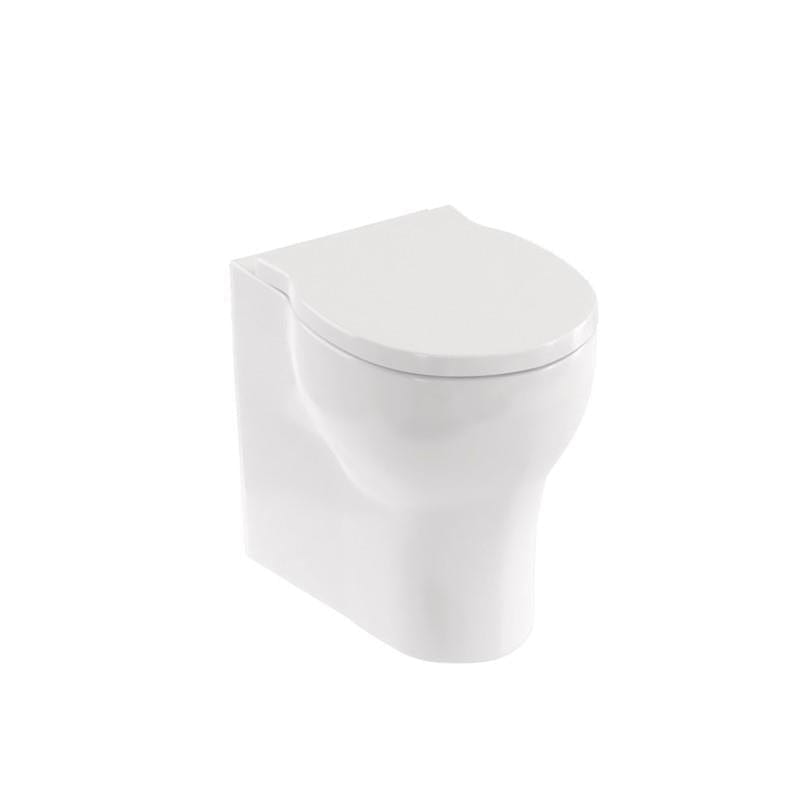 Britton Back to Wall Toilet Britton Trim Rimless Back to Wall Toilet with Soft Close Seat in White