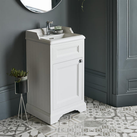 Burlington Cloakroom Vanity Unit Matt White / 1 Burlington Freestanding Square Cloakroom Vanity Unit with Basin