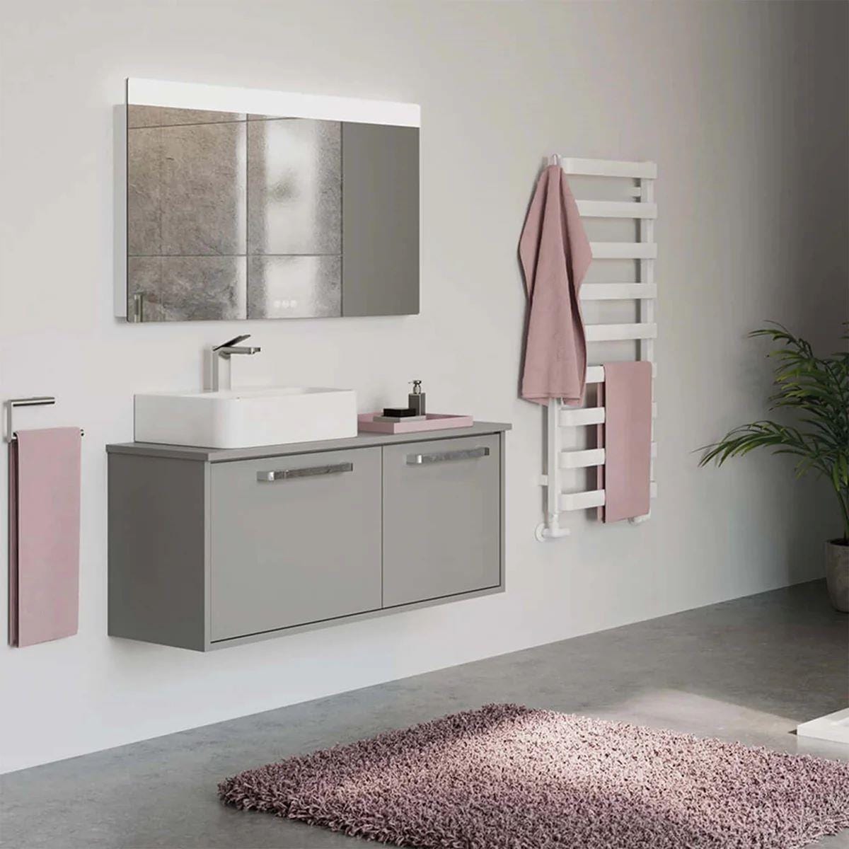 Crosswater Designer Towel Radiator Crosswater Air Designer Towel Radiator in Soft White Matt