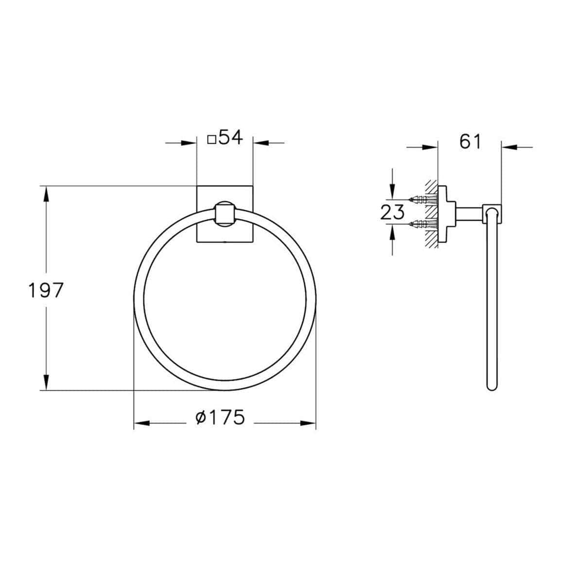 VitrA Towel Rails and Rings VitrA Root Round Towel Ring