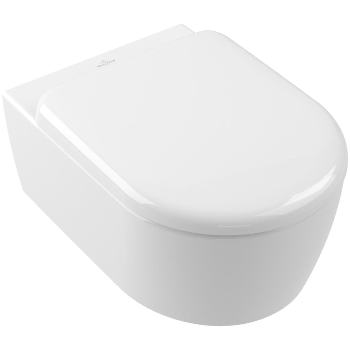 Villeroy & Boch Wall Hung Toilet Villeroy & Boch Skyla Round Wall Hung Rimless Toilet with Twist Flush and Soft Close Seat