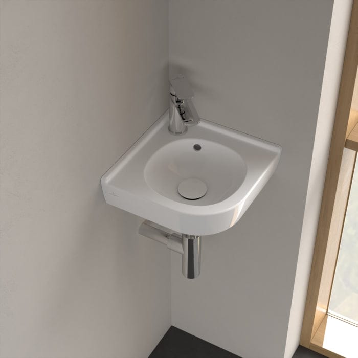 Villeroy & Boch Cloakroom Basin Villeroy & Boch O.novo 400mm Corner Cloakroom Basin in White Alpin