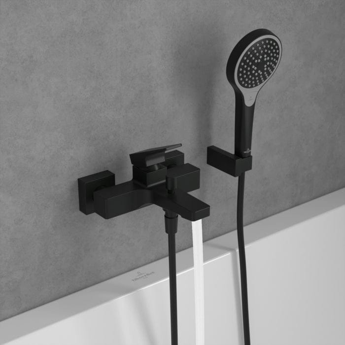 Villeroy & Boch Bath Shower Mixer Villeroy & Boch Architectura Square Wall Mounted Bath and Shower Mixer Tap