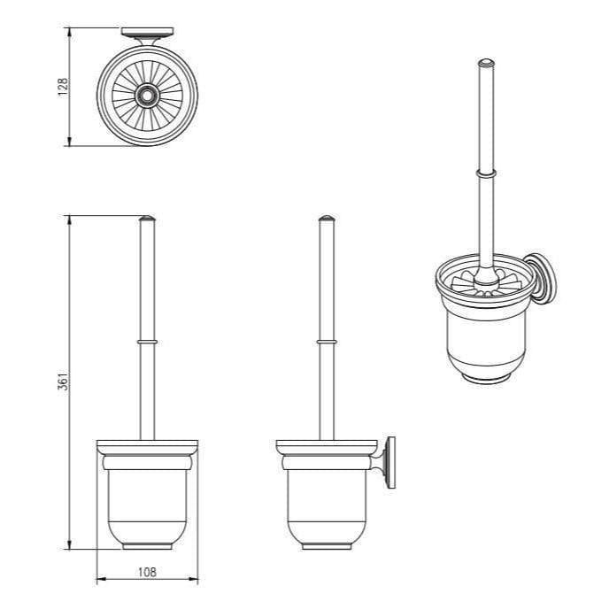 Miller Toilet Brush Miller Oslo Wall Mounted Toilet Brush and Holder