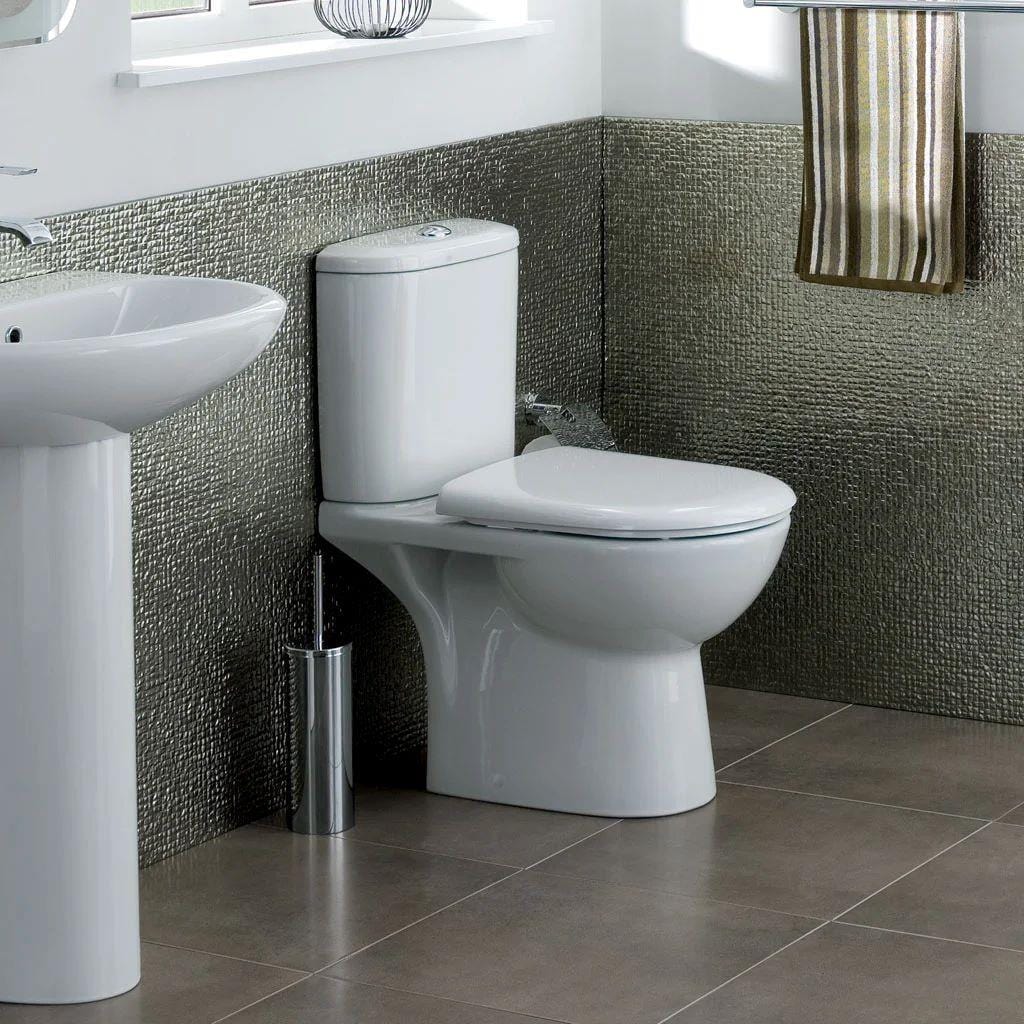 Eastbrook Close Coupled Toilet Eastbrook Kompact Close Coupled Toilet with Push Button Cistern and Soft Close Seat in White