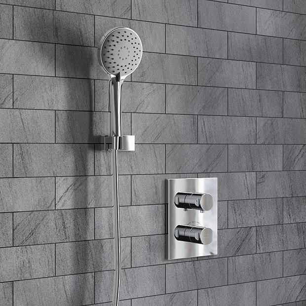 Villeroy & Boch Concealed Shower Set Villeroy & Boch Complete Concealed Shower Set with Square 200mm Shower Head and Handset in Chrome