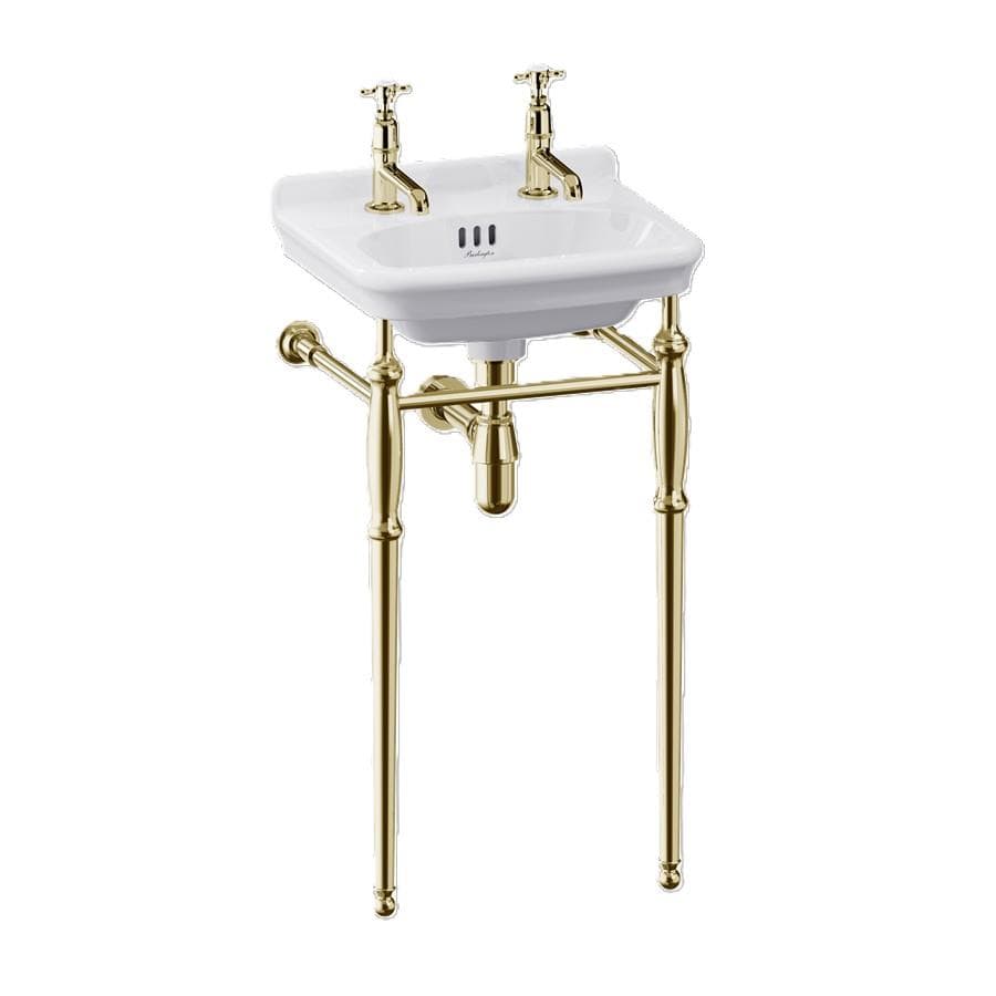 UK Bathroom Store Wall Hung Basin 2 / Gold Burlington Guild 450mm Cloakroom Basin with Washstand
