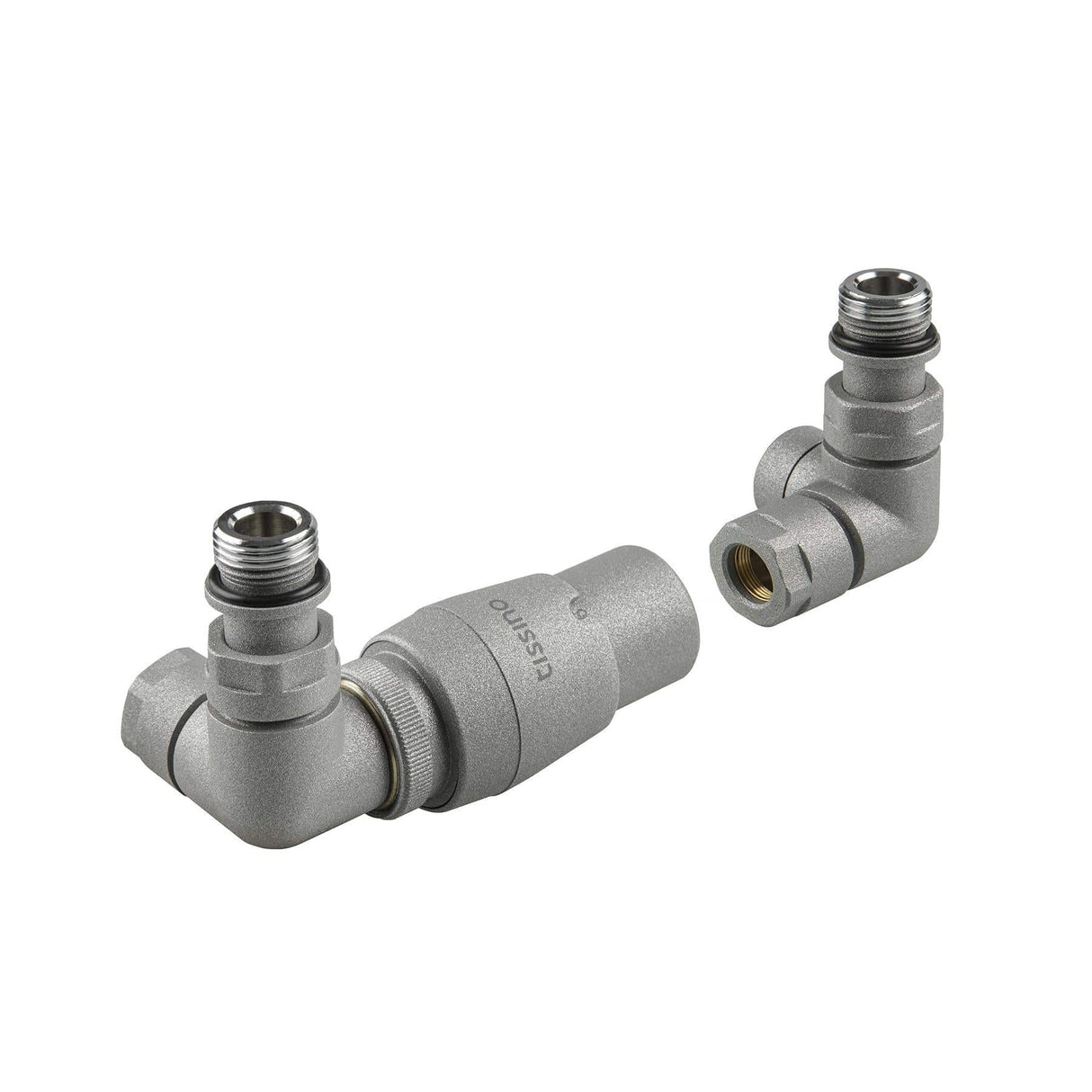 Tissino Radiator Valves Lusso Grey Tissino Hugo2 Corner Radiator Valves with Thermostatic Head