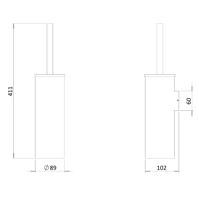 Britton Hoxton 2.0 Wall Mounted Toilet Brush Holder
