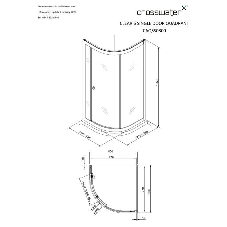 Crosswater Quadrant Shower Enclosure Crosswater Clear 6 Quadrant Shower Enclosure