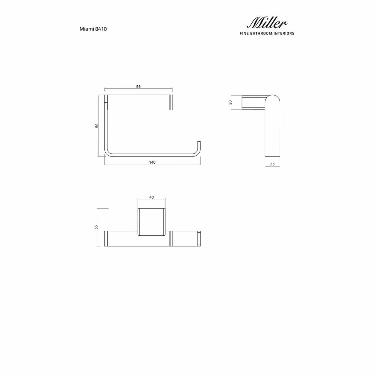 Miller Towel Rails and Rings Miller Miami Towel Ring