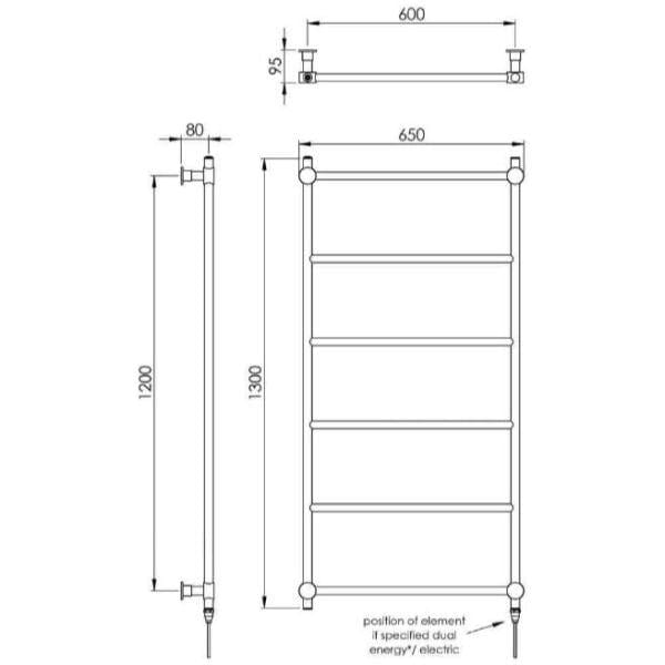 Vogue Designer Towel Radiator Vogue Venture Straight Designer Towel Radiator in Chrome