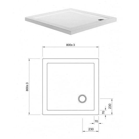 Crosswater Square Shower Tray Crosswater 35mm Acrylic Square Shower Tray