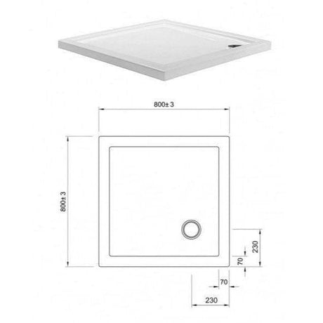 Crosswater Square Shower Tray Crosswater 35mm Acrylic Square Shower Tray