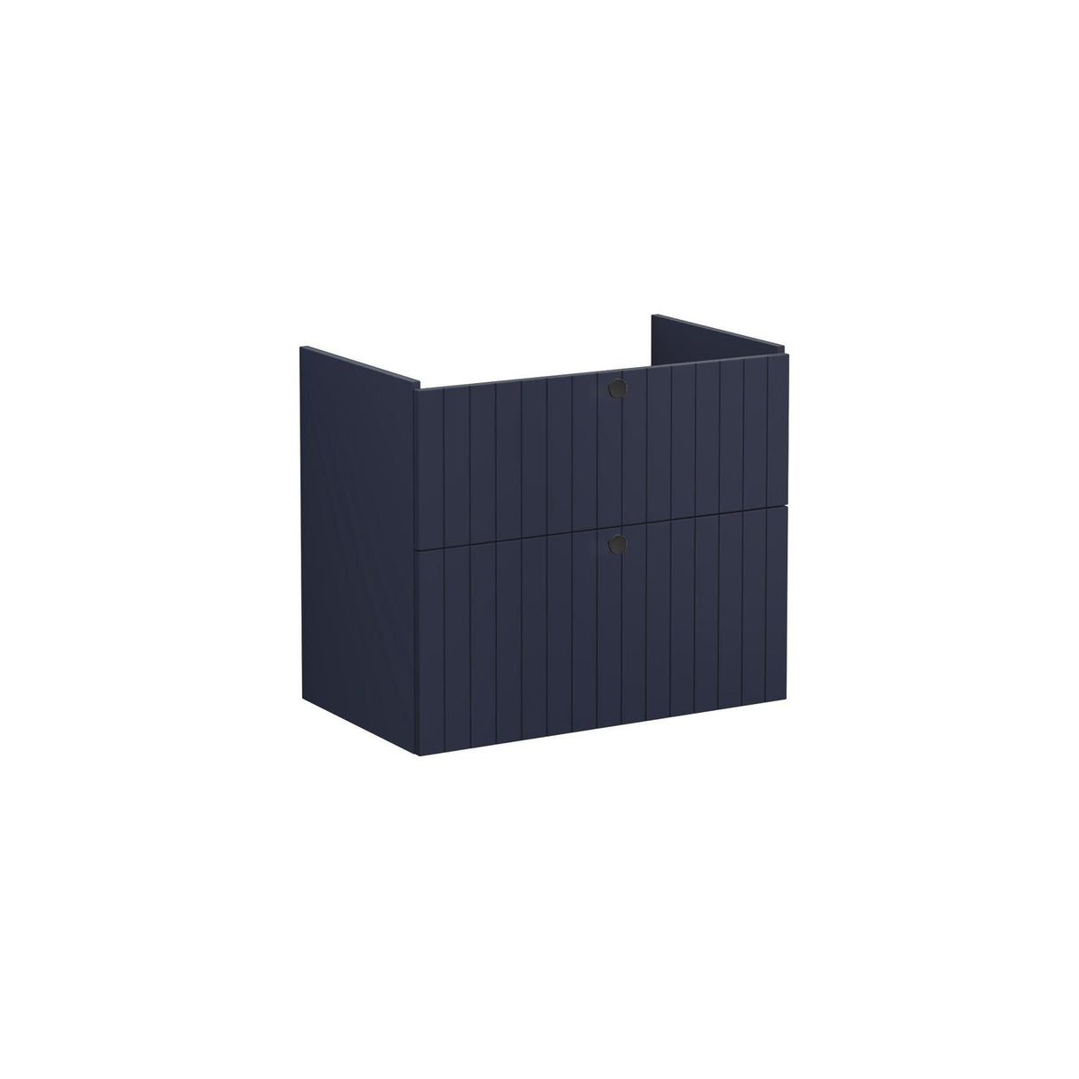 VitrA Wall Mounted Vanity Unit Matt Dark Blue / Integra VitrA Root Groove Wall Mounted 2 Drawer 800mm Vanity Unit with Basin