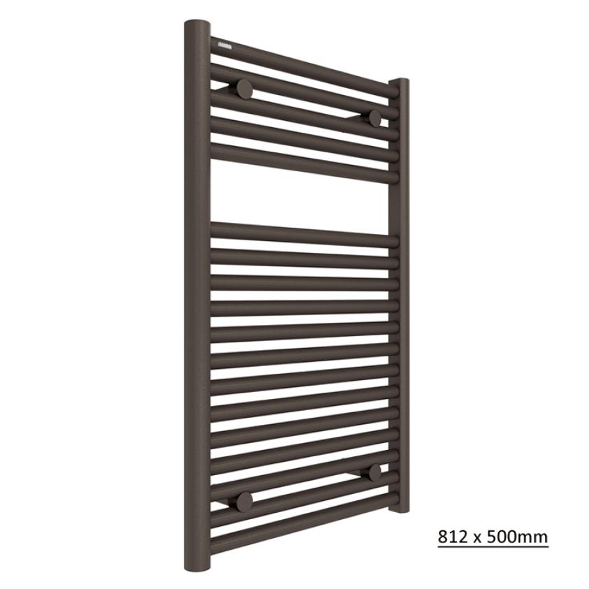 Tissino Ladder Rails 812 x 500 / Central Heating Tissino Hugo2 Designer Towel Radiator in Arabica